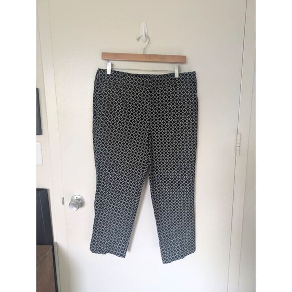 Hilary Radley Pants - Hilary Radley Trellis Pattern Print Split Hem Capri Pants Sz 10